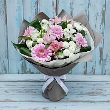Букет цветов из:  Герберы, Альстромерии и Хризантемы в Загорново