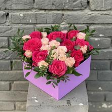 Цветочная композиция из Розы в коробке в Загорново