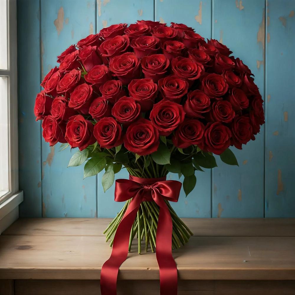 Букет Красные розы Блэк Меджик в Загорново