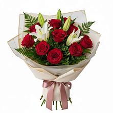 Букет цветов из:  Лилии и Розы #REPLACE_PRED# Загорново