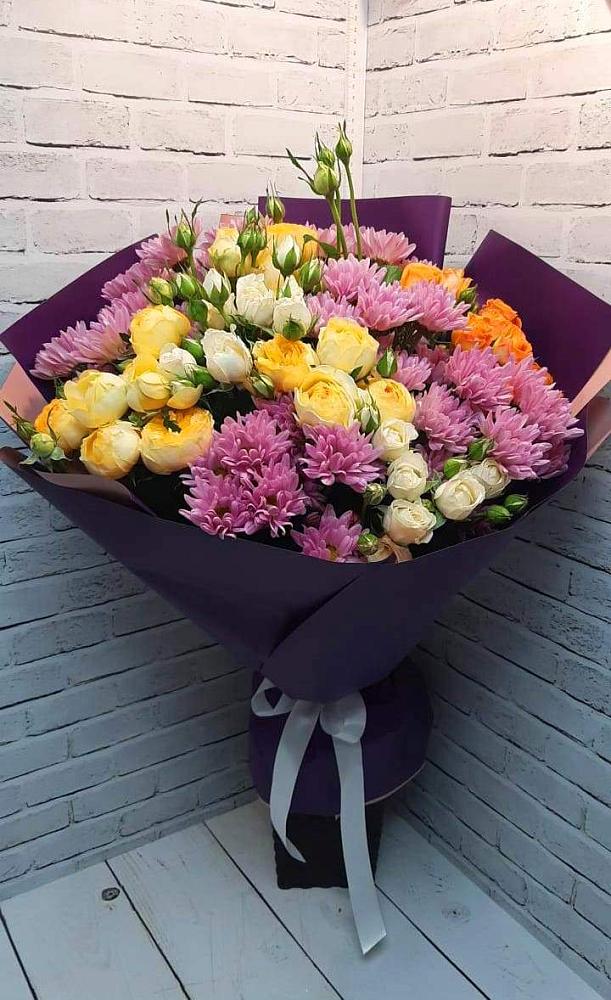 Букет цветов из: Хризантемы и Розы в Загорново