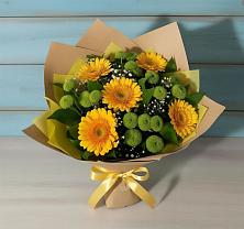 Букет цветов из:  Герберы и Хризантемы в Загорново