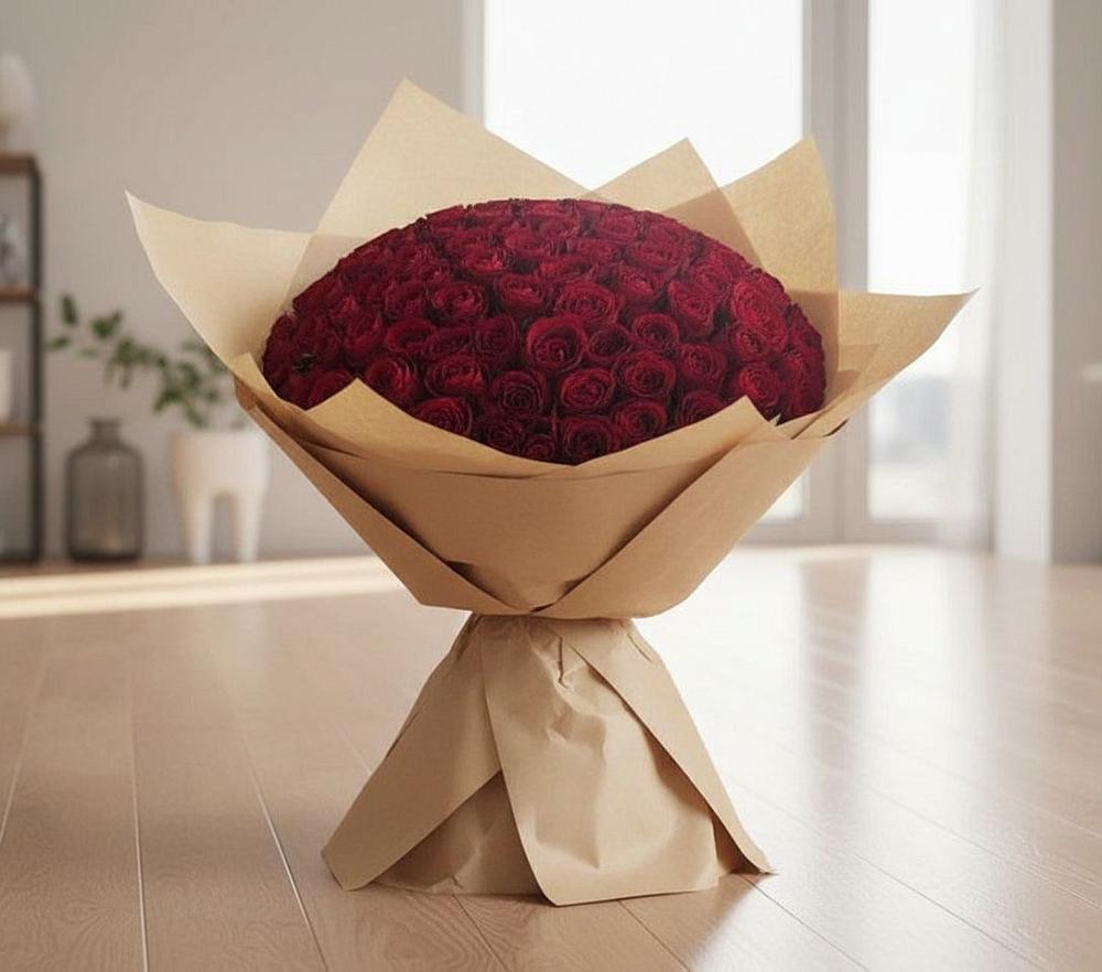 Букет 101 Красная роза в Загорново