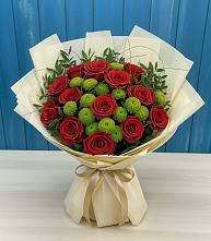 Букет цветов из:  Розы и Хризантемы #REPLACE_PRED# Загорново