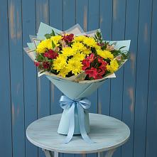 Букет цветов из:  Альстромерии и Хризантемы в Загорново