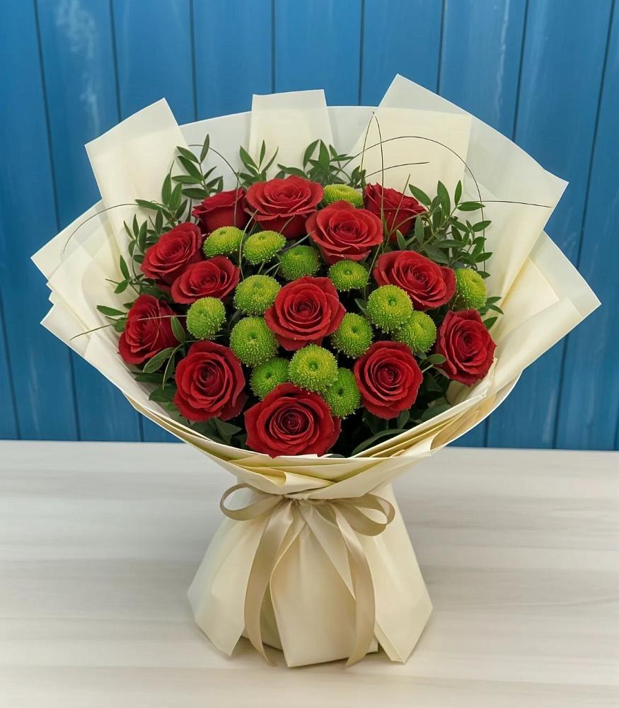 Букет цветов из: Розы и Хризантемы в Загорново