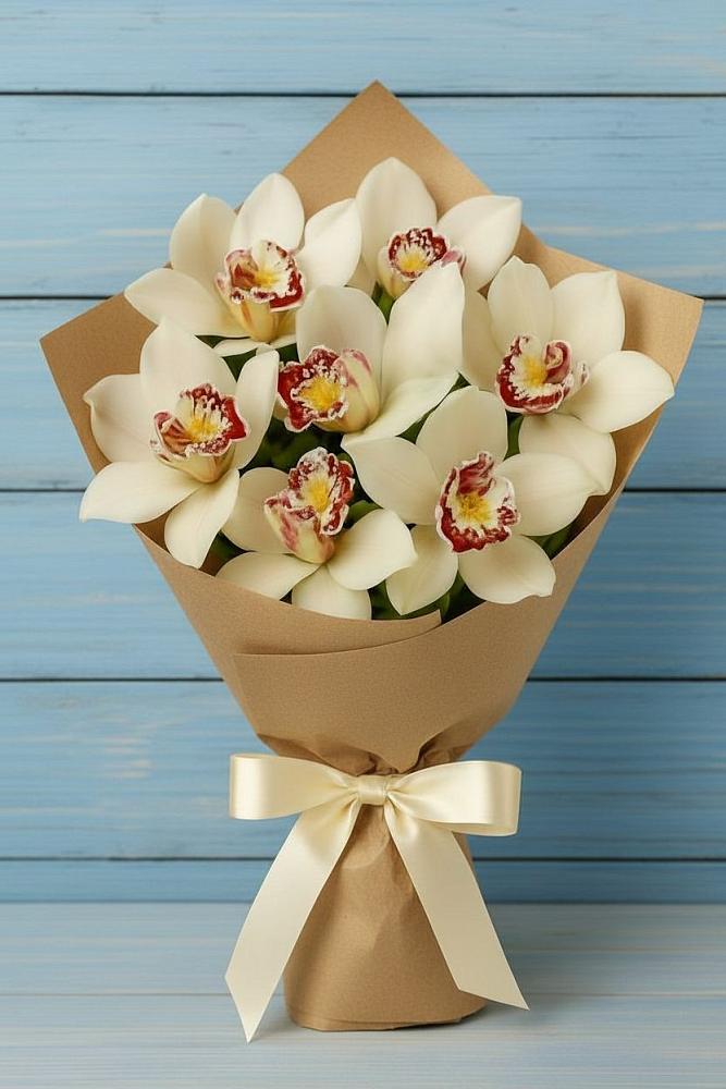 Букет цветов из: Орхидеи и Розы в Загорново